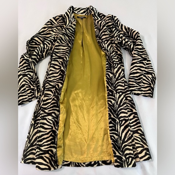 VTG KAREN KANE INC. LIFESTYLE Women’s Brown Tiger Print Long Line Jacket Sz M - Picture 12 of 14